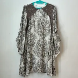 Vestido estampado beige
