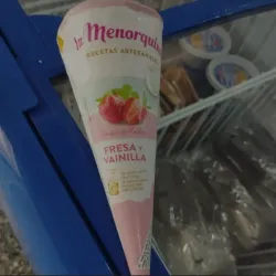 Barquillas de fresa y vainilla
