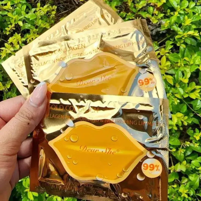 🧡Mascarilla de labios de Dear She con colágeno dorado