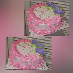 Cake de merengue / relleno de nata / agregos al gusto