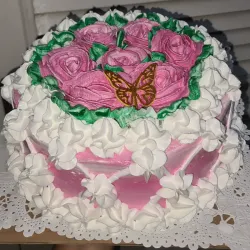 Cake de merengue / relleno de nata / agregos al gusto