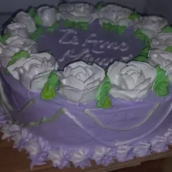 Cake de merengue / relleno de nata / agregos al gusto