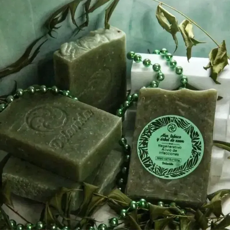 Jabón de Aloe Vera, Tabaco y Árbol de Neem 