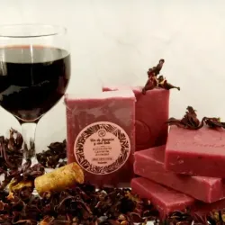 Jabón de Flor de Jamaica y Vino Tinto 
