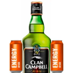 WHISKY CLAN CAMPBELL  1 L+ 2 ENERGIZANTES