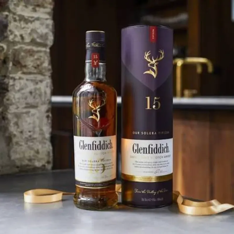 WHISKY GLENFIDDICH 15 AÑOS SOLERA FIFTEEN + ENERGIZANTES 