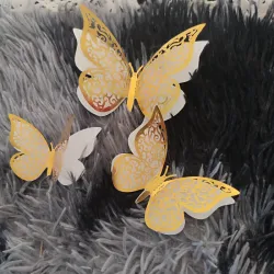 Set 12 mariposas doradas y plateadas 