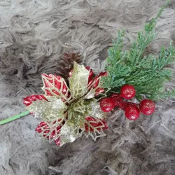 Rama flor pascua, bellota, cereza y follaje 