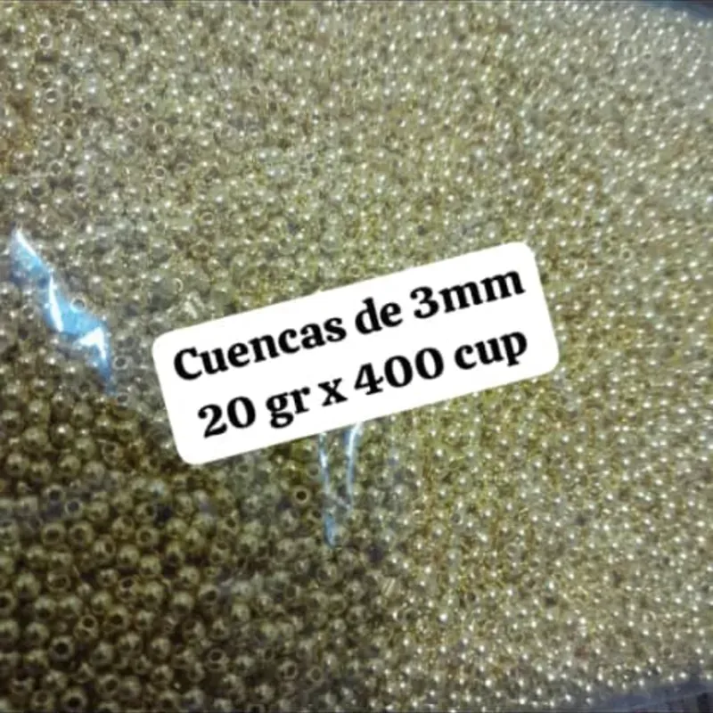 Balines dorados de 3 mm