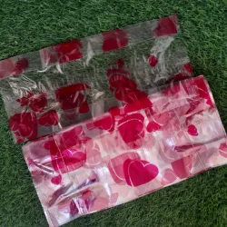 Bolsa celofan c/♡ tamaño 13 x 31 cm