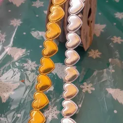 Cinta corazón  color metalico