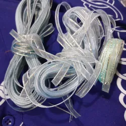 Cinta de organza azul claro 