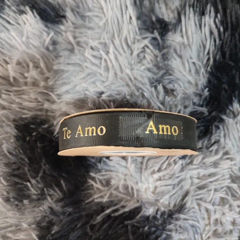 Cinta falla de 2,0cm negra con cartel Te Amo 