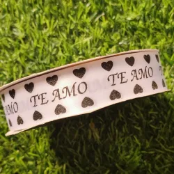 Cinta de satín decorada Te Amo 