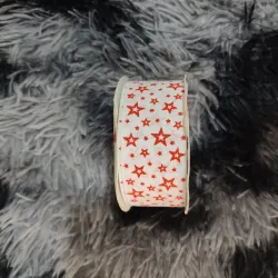 Cinta falla 4cm adornada estrellas rojas 