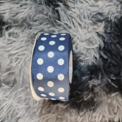 Cinta falla 4cm azul oscuro con puntos blancos 