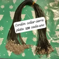 Cordón negro cierre plateado  y dorado