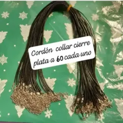 Cordón negro cierre plateado 