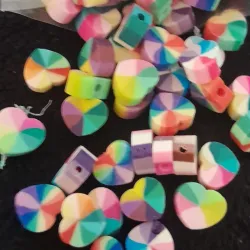 Fimo de corazón  multicolor