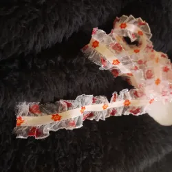 Punta elástica con flor rosa