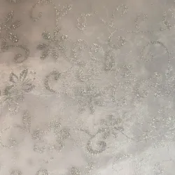 Organza blanca adornada  en plata