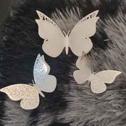 Set de 12 mariposas plateadas 