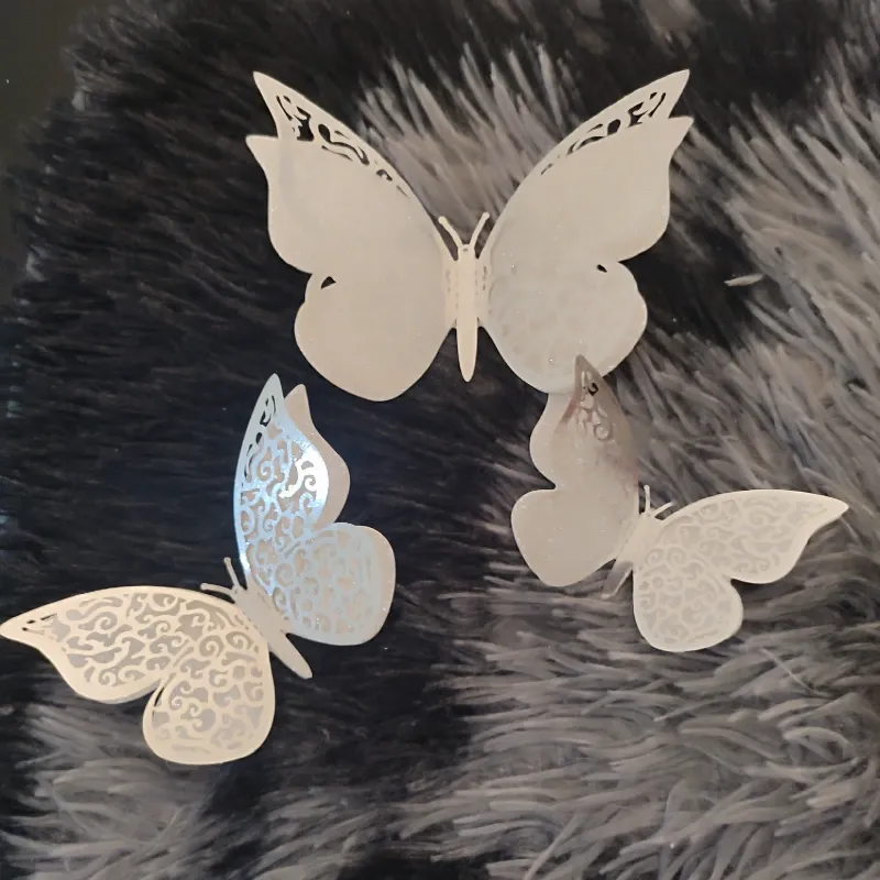 Set de 12 mariposas plateadas