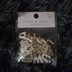 Paq de letras madera color natural