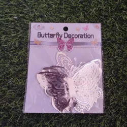 Paquete de 12 mariposas plateadas 