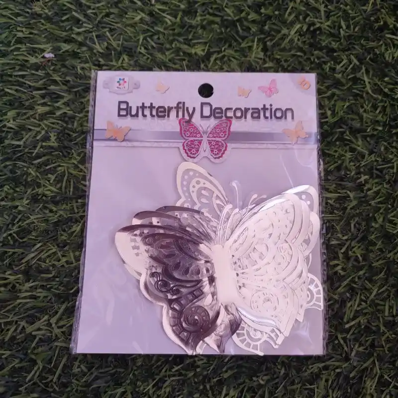 Paquete de 12 mariposas plateadas 