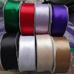 Rollos cinta doble cara de satín 4cm