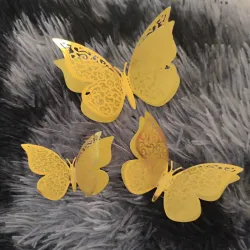 Set de 12 mariposas doradas 