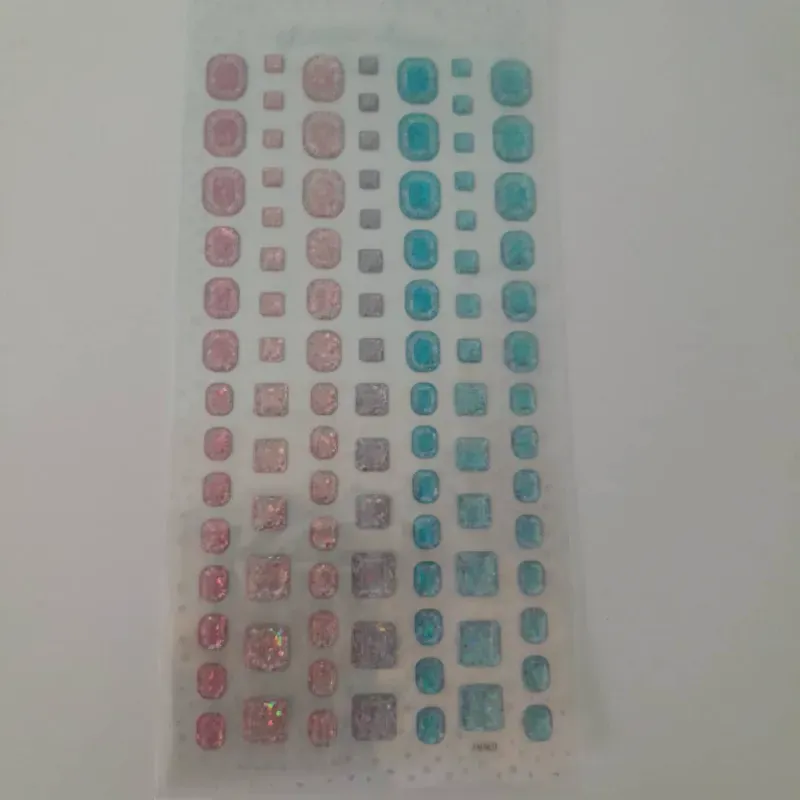 Stickers 2d cuadrados colores azul, rosa y morado