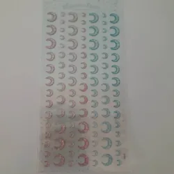 Stickers 2d forma lunas varios tamaños color rosa y azul 