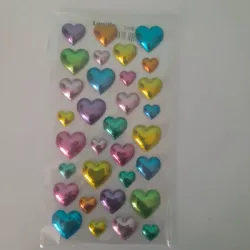 Stickers 3d corazones  varios tamaños varios colores 1