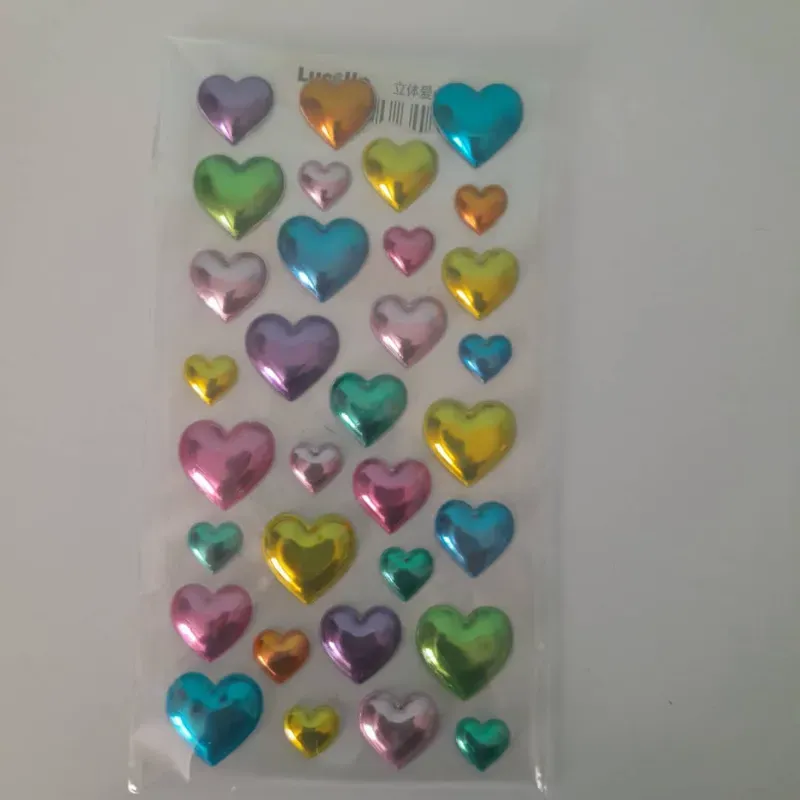 Stickers 3d corazones  varios tamaños varios colores 1