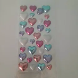 Stickers 3d corazones varios tamaños varios colores 2