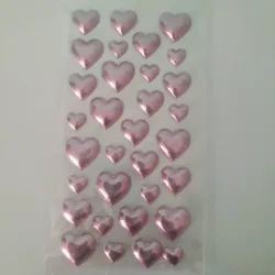 Stickers 3d forma corazones color rosa 