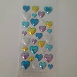 Stickers 3d forma corazones varios tamaños varios colores 3