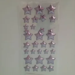 Stickers 3d forma estrella varios tamaños color rosa