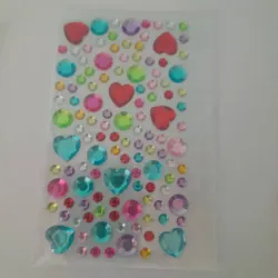 Stickers medias perlas con corazones varios colores 