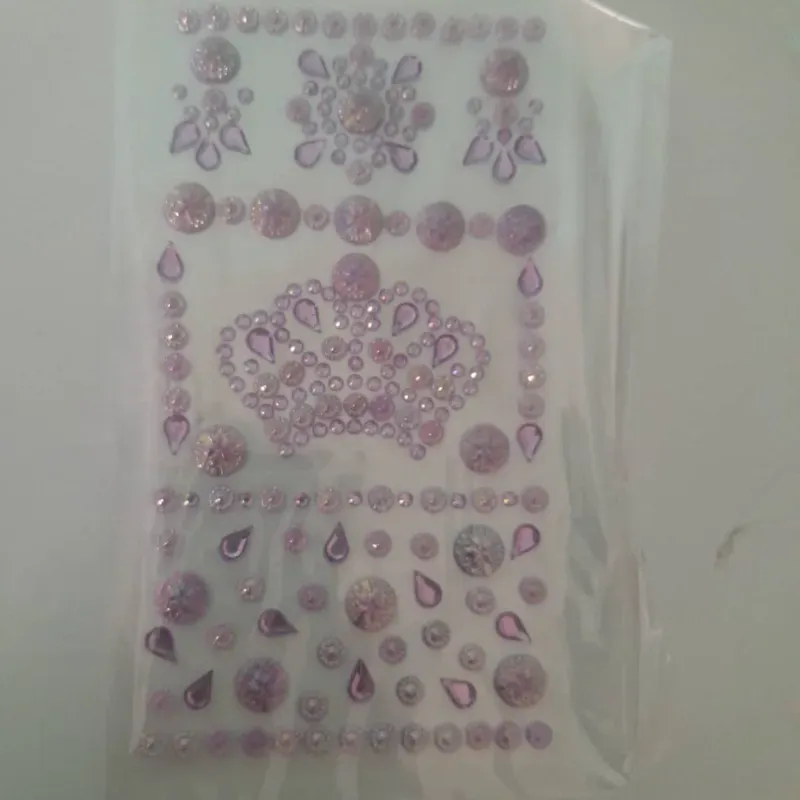 Stickers medias perlas corona color rosa