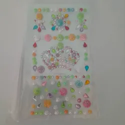 Stickers medias perlas corona varios colores 