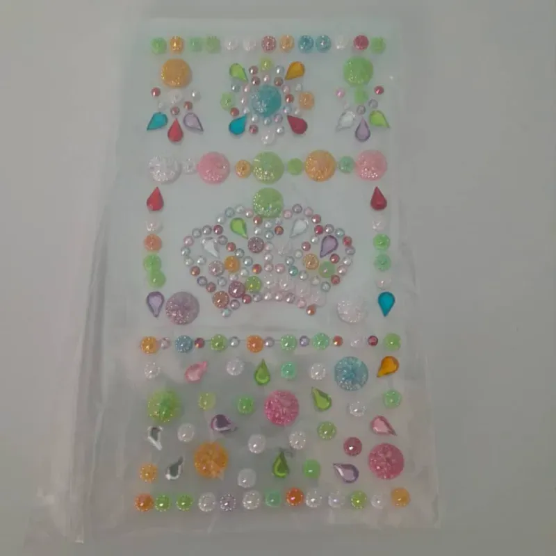 Stickers medias perlas corona varios colores 