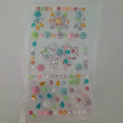 Stickers medias perlas lazo varios colores 