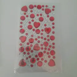 Stickers medias perlas rojas varios tamaños 