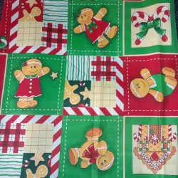 Tela navideña cuadros decorados