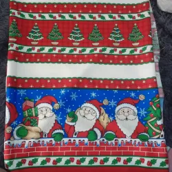 Tela navideña Santa y árbol de navidad