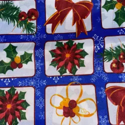 Tela poliéster diseño navideño