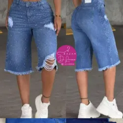 Bermuda con adorno de brillo 